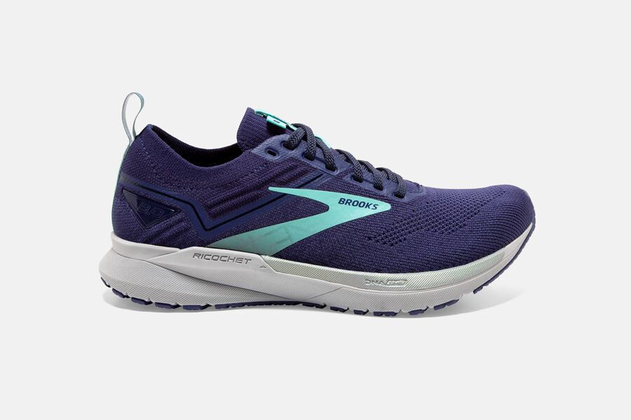 Ricochet 3 Road Brooks Running Shoes NZ Womens - Purple/Turquoise - PLQCBD-209